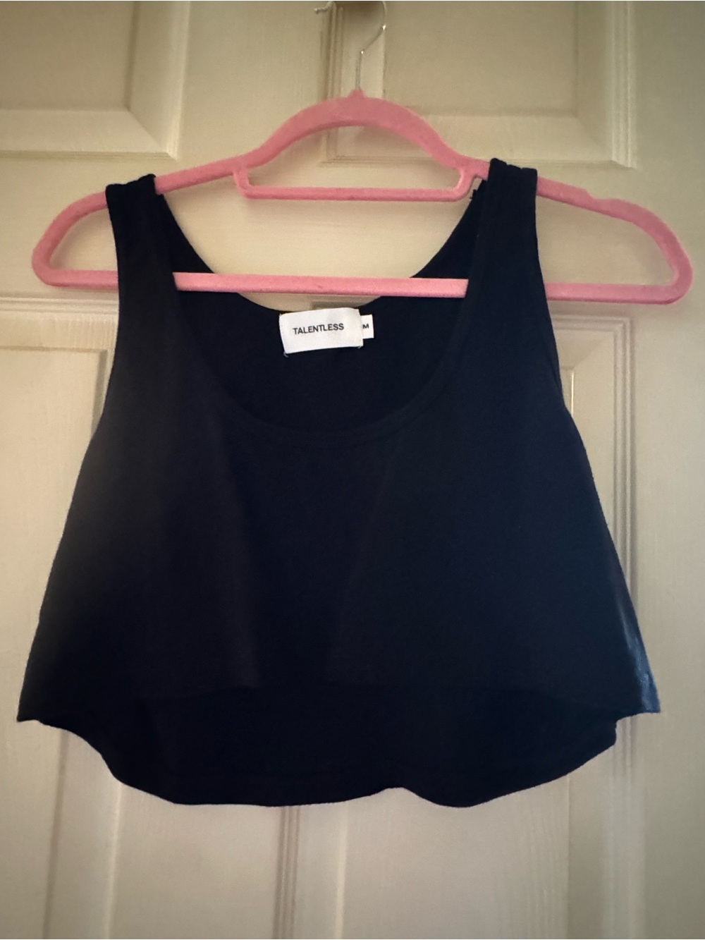 TALENTLESS Black Cropped Scoop Tank